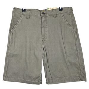 Carhartt Rugged Flex Rigby Shorts Mens 34 Green Relaxed Fit Work 10 Inseam